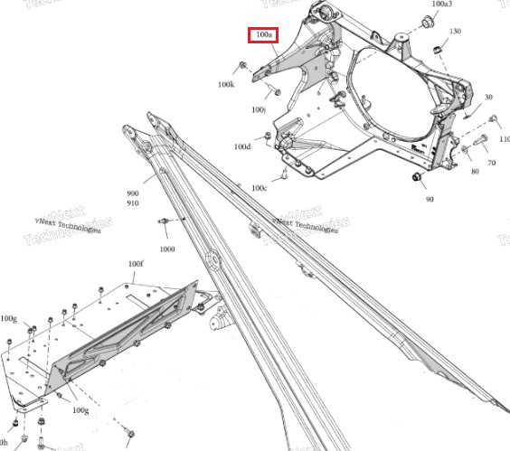 Подрамник (Е-модуль) правая сторона для снегохода BRP Ski-doo Freeride Backcountry Mxz Renegade Summit G5 518335196