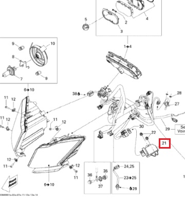 Реле заряда (регулятор напряжения) снегохода BRP Ski-Doo 600 800 Mxz Renegade Summit GSX Grand Touring 515176364