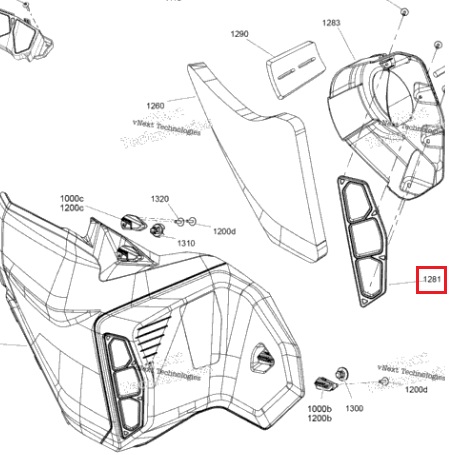 Сетка левая для снегохода BRP Ski-Doo 850 Expedition Xtreme 517306948
