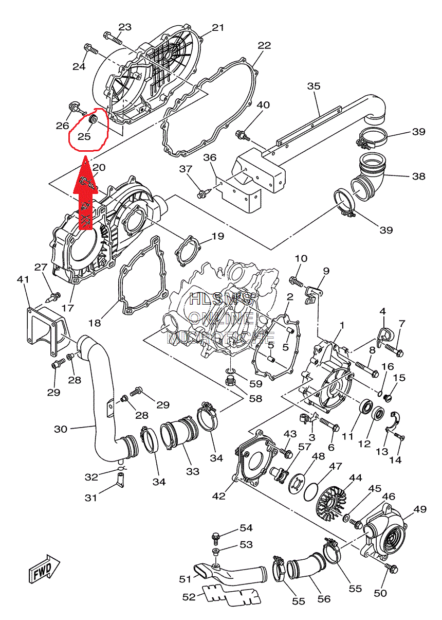 Втулка сливной пробки вариатора Yamaha 90480-13018-00