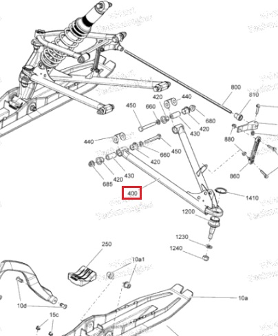 Рычаг передний нижний левый (36") снегохода BRP Ski-Doo 800 600 Summit 505073438