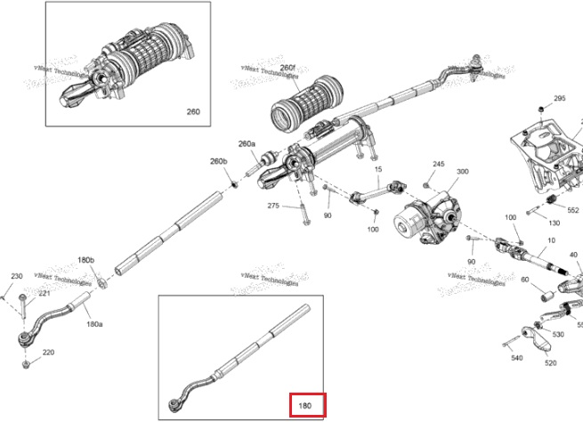 Рулевая тяга для квадроцикла BRP Can-am Maverick R 709403204