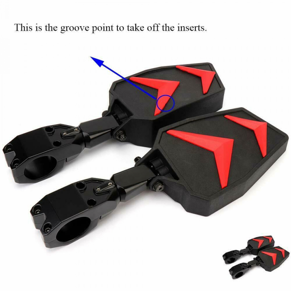 Зеркала заднего вида Polaris 1.75" FTVMI034BK RL034