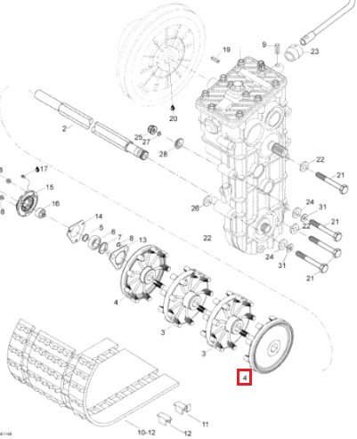Ролик (звезда) приводной внешний снегохода BRP Ski-Doo  415067400