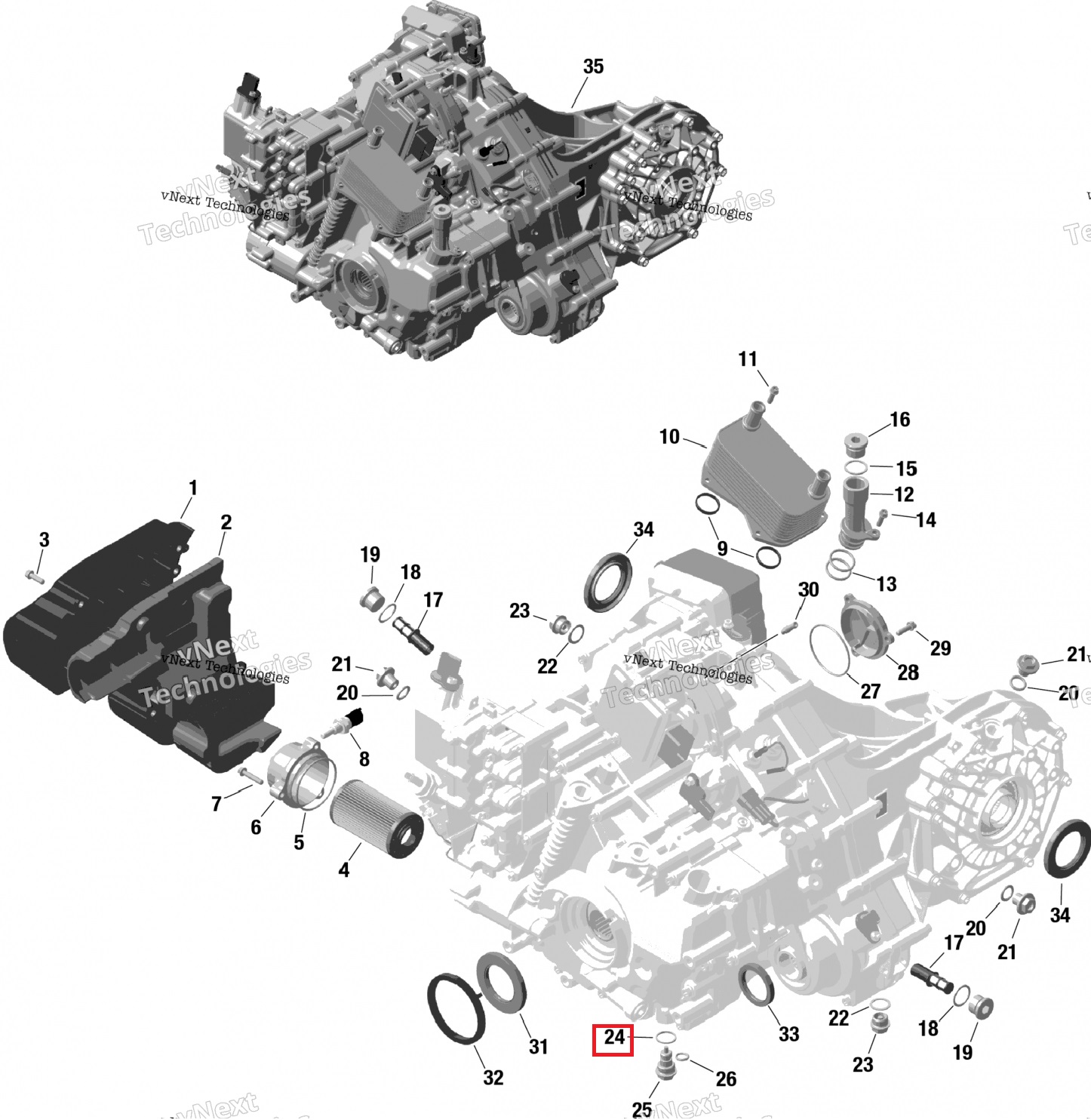 Кольцо уплотнительное сливной пробки (большое) для BRP Can-Am Maverick R 420630651