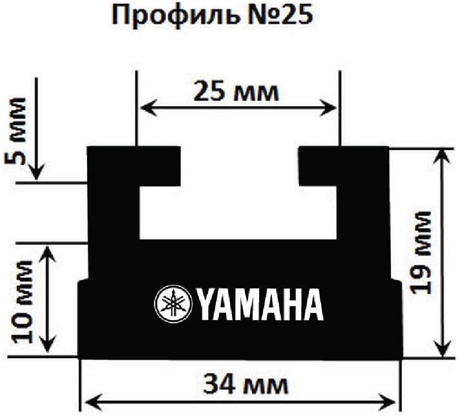 Склиз Garland для снегохода Yamaha 25-4311-3-01-01, 25-4311-3-01-12 Черный