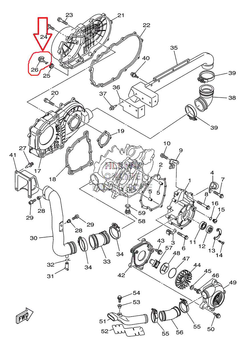 Сливная пробка вариатора Yamaha 5KM-15351-00-00