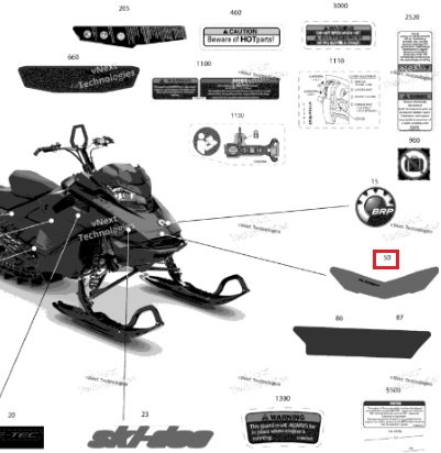 Наклейка снегохода BRP Ski-Doo 850 Summit "Summit" 516009416