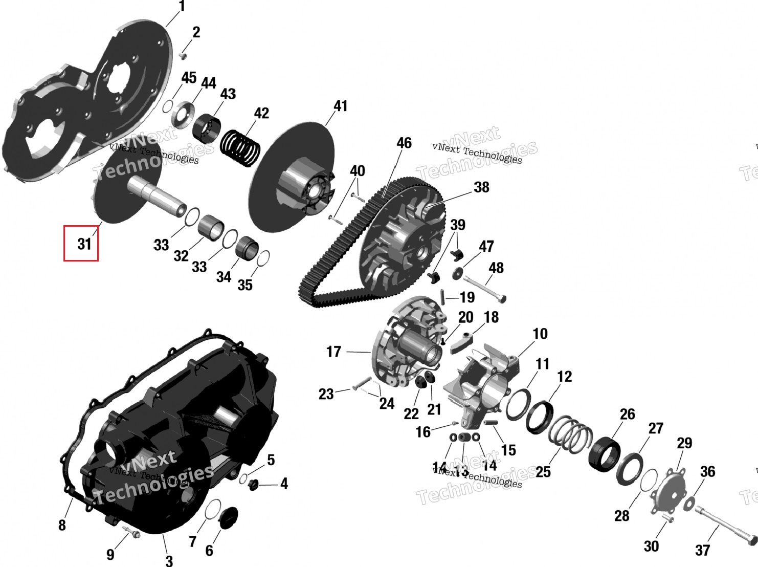 Щека ведущего вариатора внутренняя для BRP Can-am Outlander G3 | G3L | Defender | Commander | Maverick Trail 420280809