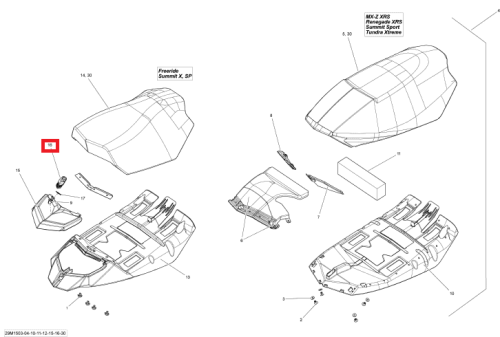 Фиксатор (крепеж) бардачка снегохода BRP Ski-Doo Summit Freeride Tundra 510005623