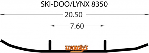 Коньки для лыж снегохода Woody's Ski Doo Lynx 8350-1 605349311 605352643 8" карбидовый кант