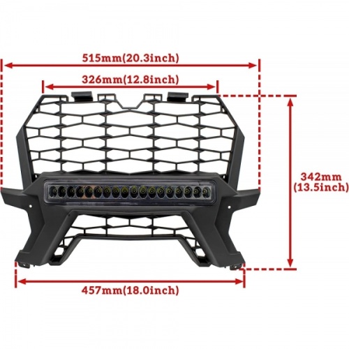 Решетка радиатора с доп фарой Polaris RZR 1000  RZR XP Turbo 2019+ 5455542-070  5455433-070 Kemimoto GR101