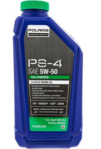 Масло моторное синтетическое 4Т (1L) для квадроциклов и снегоходов Polaris PS-4 502129 2876244 502484