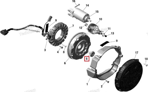 Болт крепления магнето снегохода BRP Ski-Doo 420840851