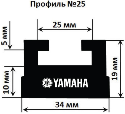 Склиз Garland для снегохода Yamaha 25-4311-3-01-01, 25-4311-3-01-12 Черный