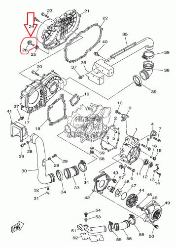 Сливная пробка вариатора Yamaha 5KM-15351-00-00